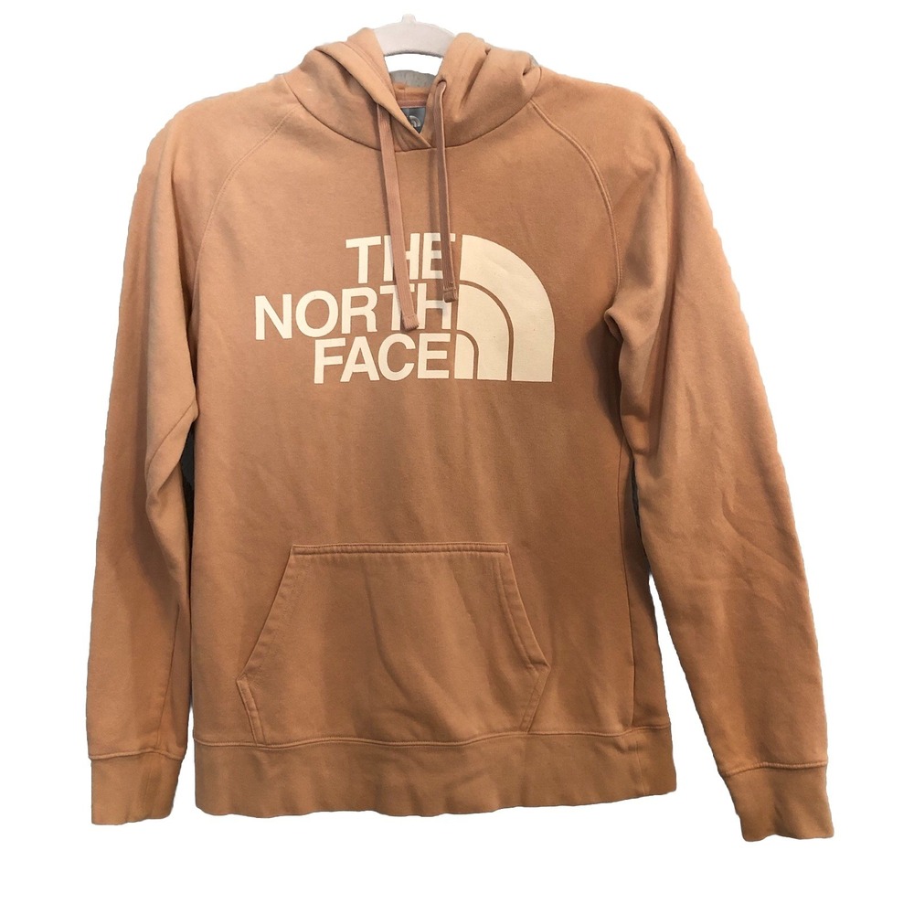 The‎ North Face Hoodie Womens XS Salmon Pink Hooded Sweatshirt Half Dome Flawed